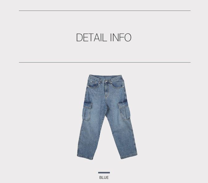ASCLO Washed Denim Cargo Pants