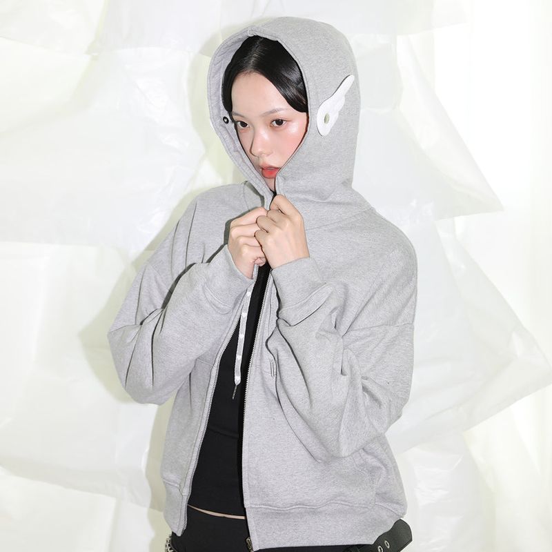 CLUT STUDIO(クラットスタジオ)の「Wings Hooded Zip-up - GREY(Tops)」