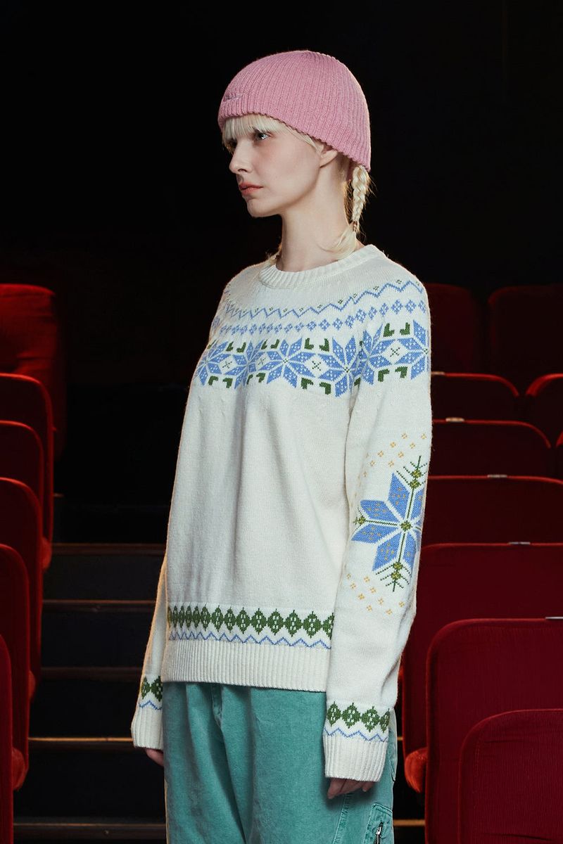 ARGYLE NORDIC KNIT / IVORY