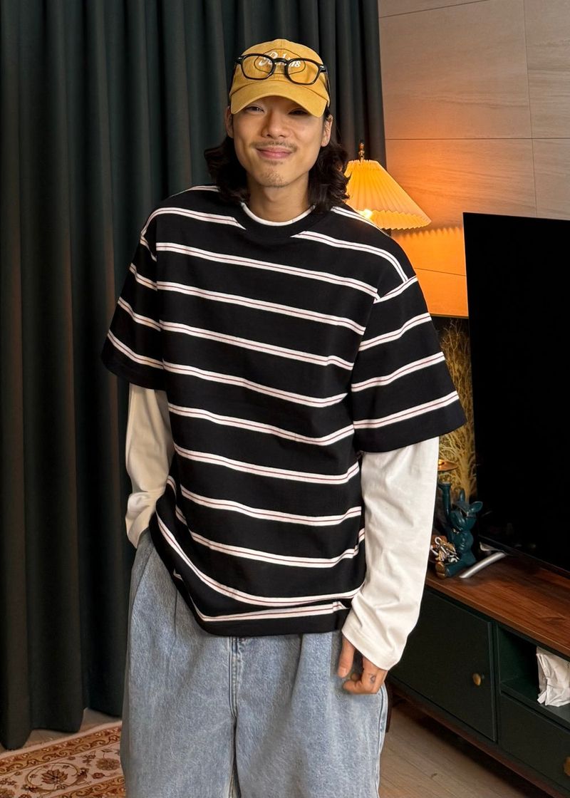 Striped Layered Long-Sleeve 2COLOR