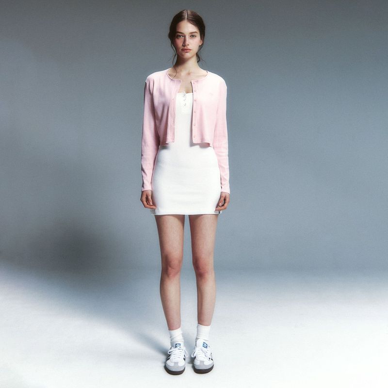 Bella Semi Crop Cardigan Rose Quartz