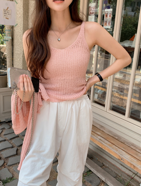 SHOPPERLAND(ショッパーランド)の「Bookle Knit Sleeveless (4color)(Tops)」