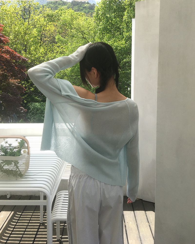Floin Sheer Ribbed Cardigan