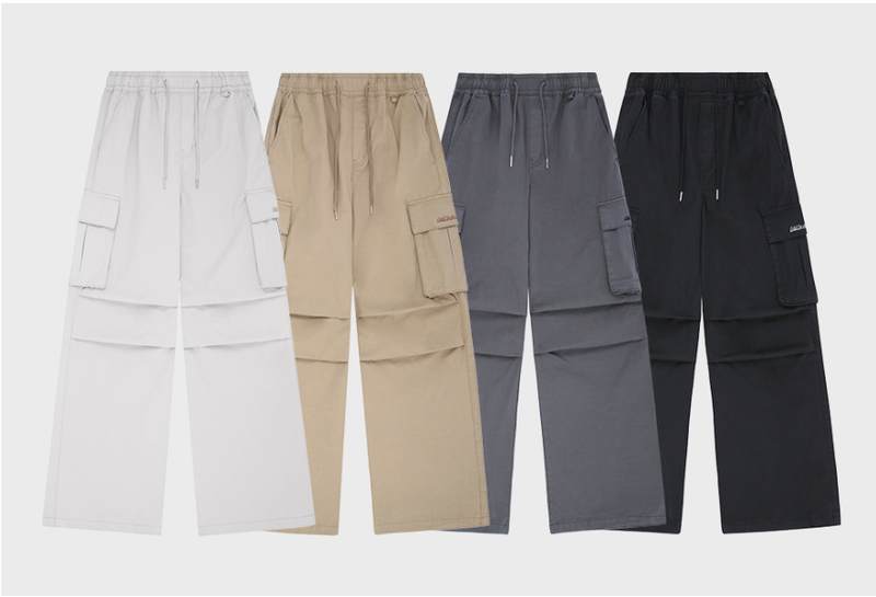 Parachute Washed Cotton Wide Cargo Pants