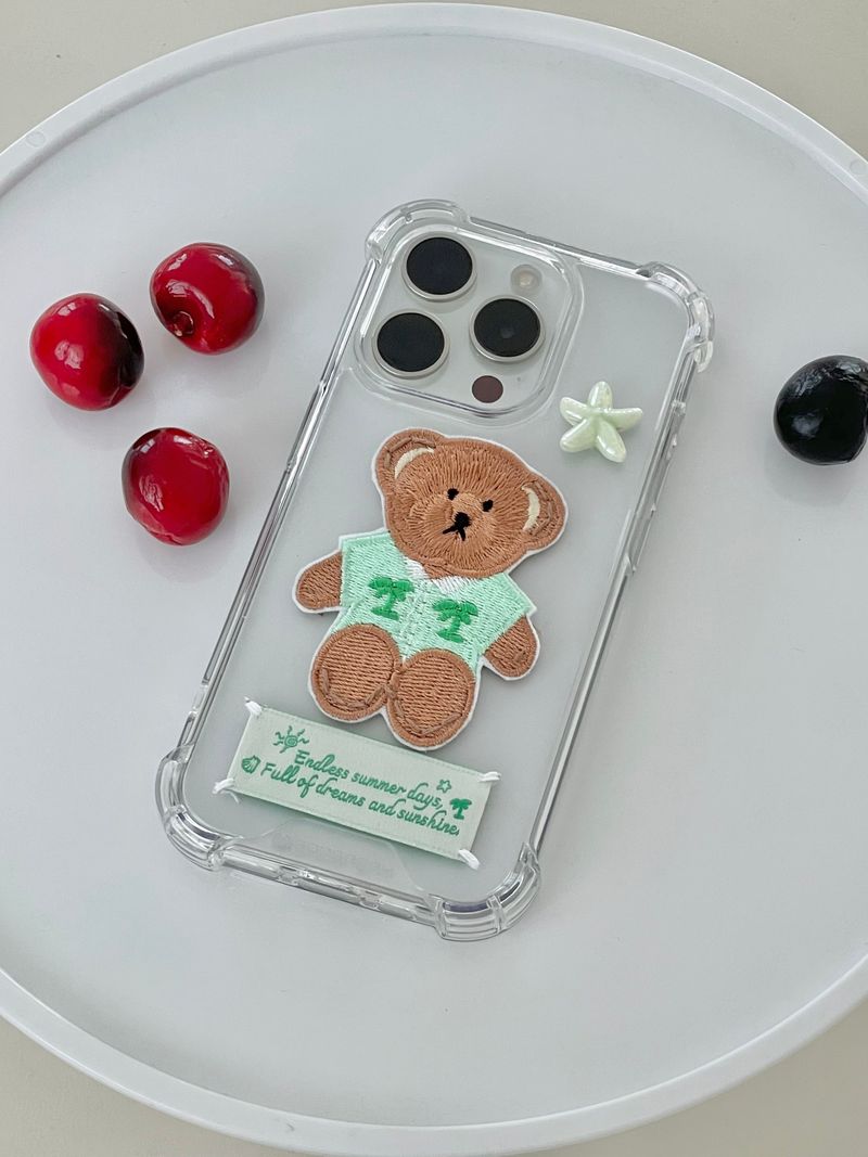 HAWAIIAN TEDDY LABEL PHONECASE (MINT)
