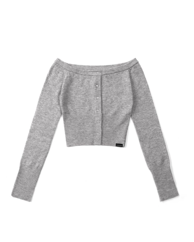 ZIZEMUSEUM（ジゼミュージアム）の「CROP CARDIGAN (CHARCOAL)（Tops）」