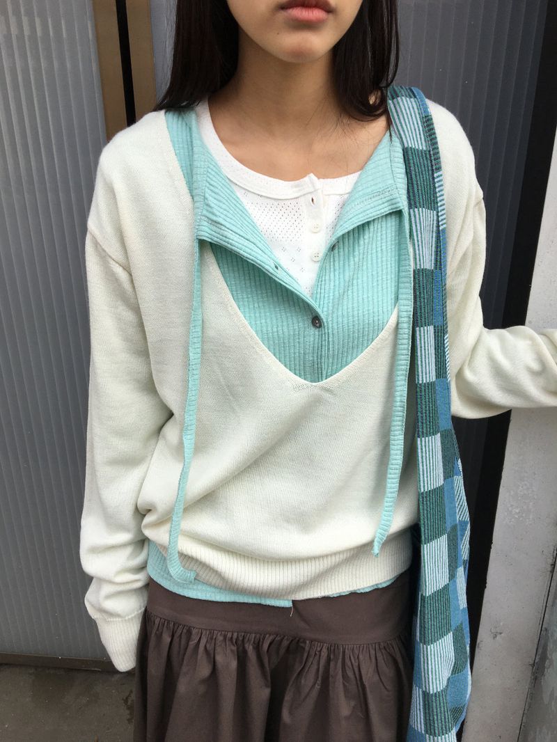 Ribbed Strap Cardigan (6color)