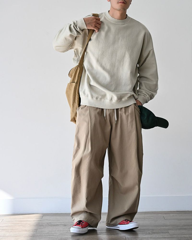 DRW D-RING ONE TUCK BALLOON PANTS BG 