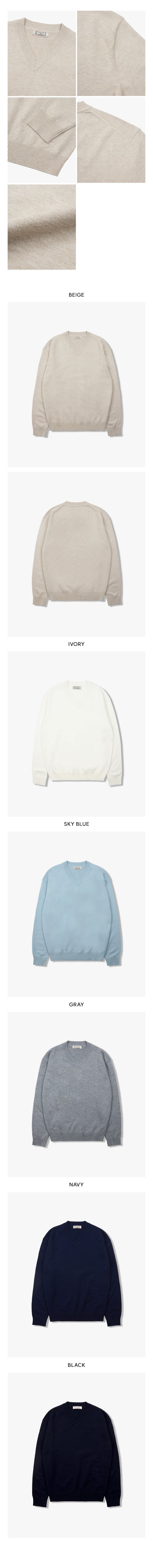 Always Washable V-neck Knit_6Color