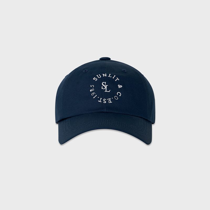 SUNLIT LETTERING BALL CAP (NAVY)
