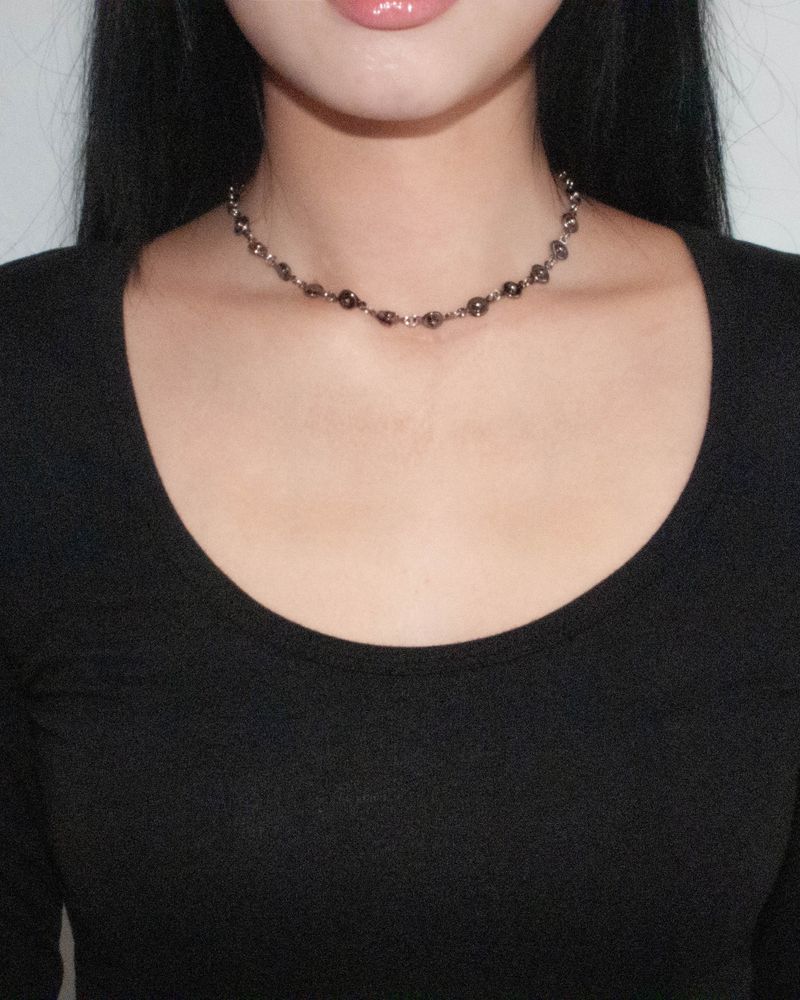 [MADE]  black open close necklace