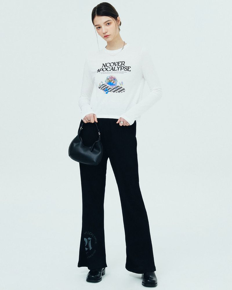 ROMAN TYPO PLEATS PANTS-BLACK