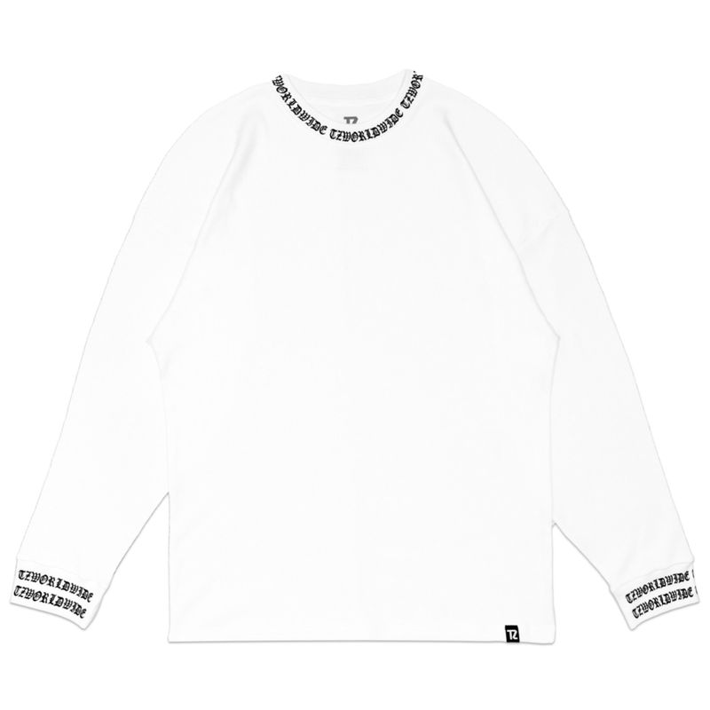 TZ RIB OVERSIZED LONG SLEEVE TEE - WHITE