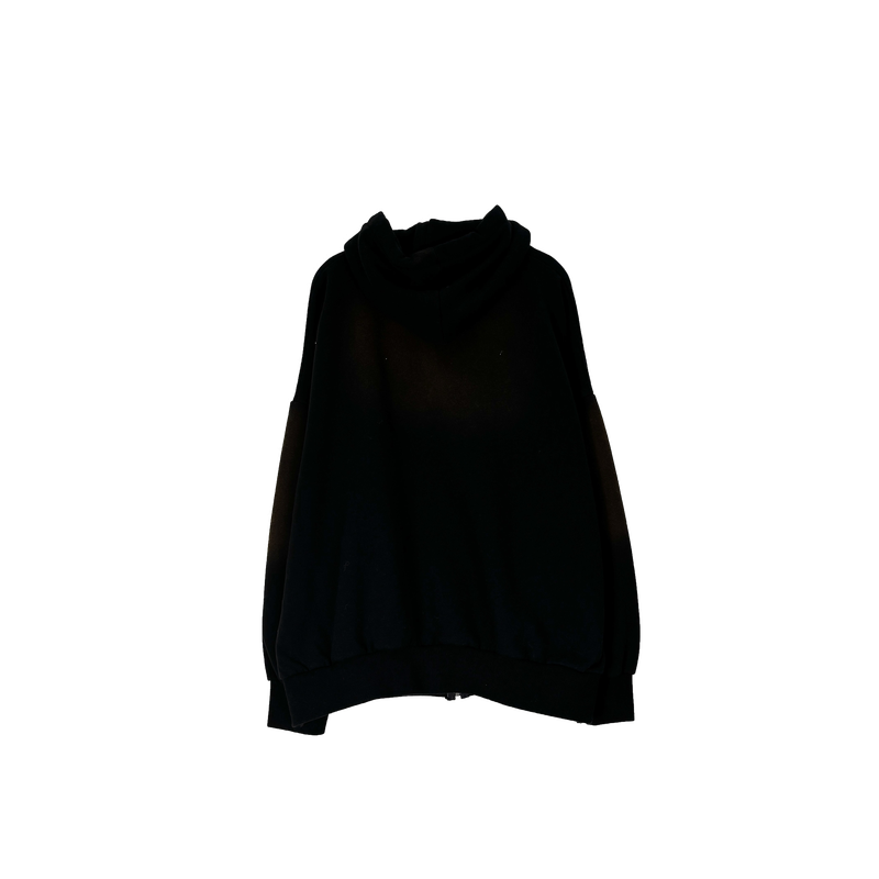 cat brush fleece hood zip-up
