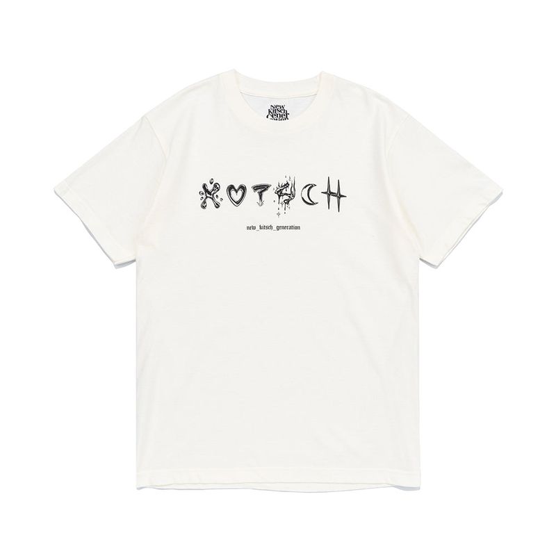 KITSCH TATTOO LETTERING SHORT SLEEVE (IVORY)
