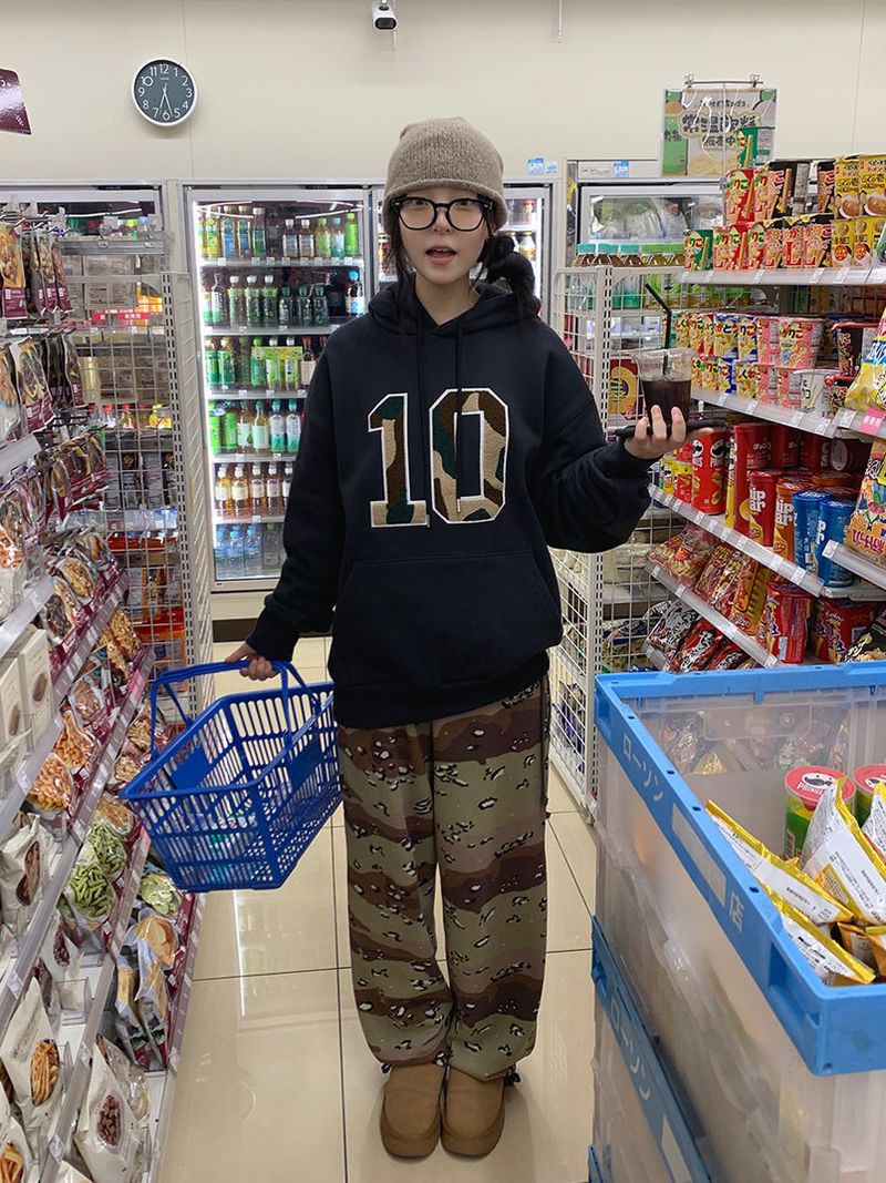 CAMO FLEECE PATCH HOOD (4C)