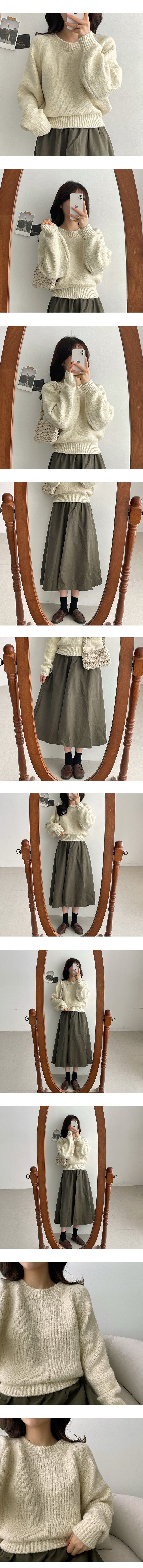banding flare skirt
