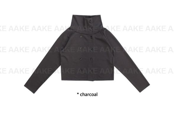 DOUBLE HIGH-NECK CARDIGAN