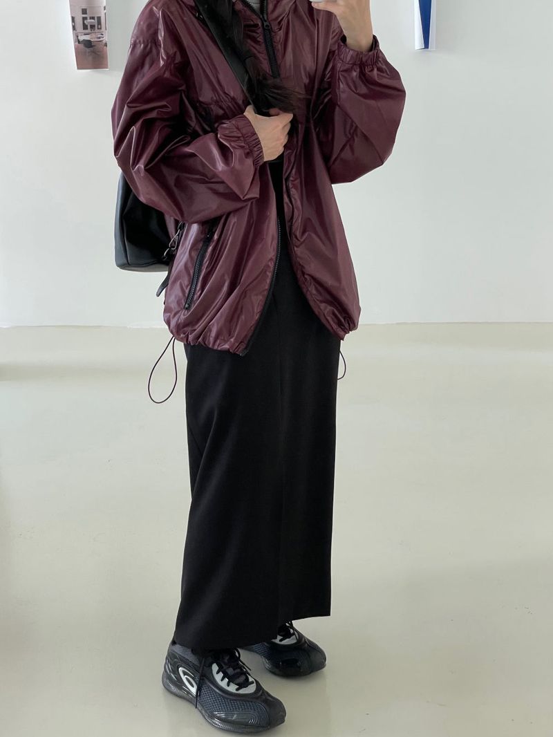 Glossy string windbreaker jk