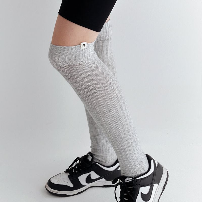 Basic Soft Wool Libbed Knee Socks