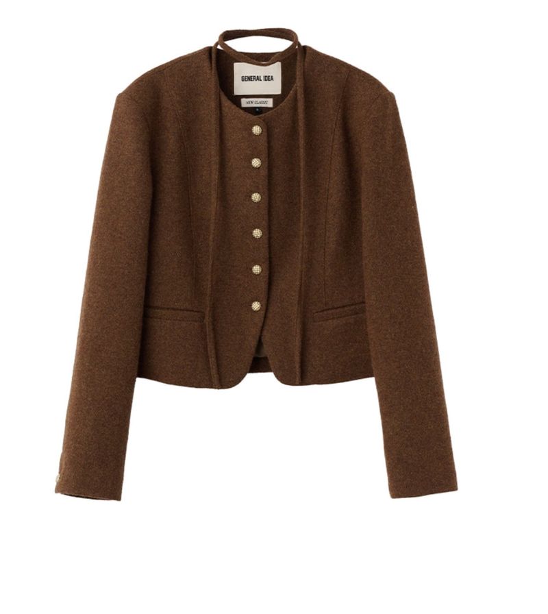 【即日発送】tie no-collar wool jacket