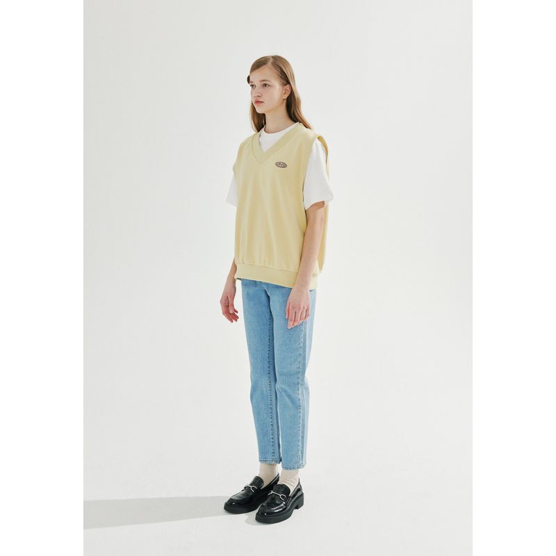 UNBALANCED SWEATER VEST_MUSTARD