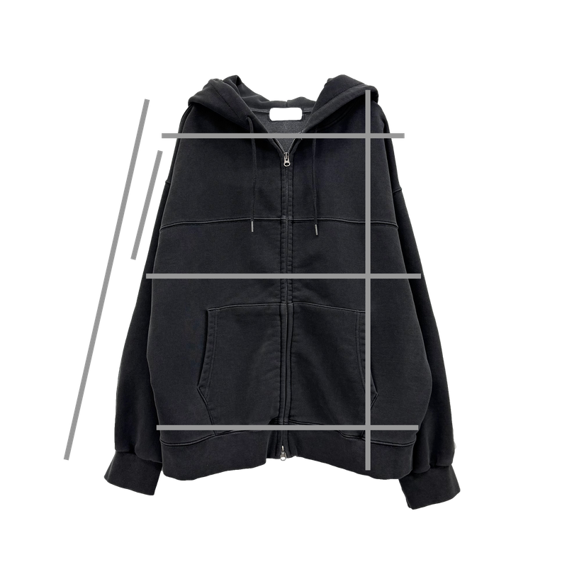 pigment panel zip-up hoodie