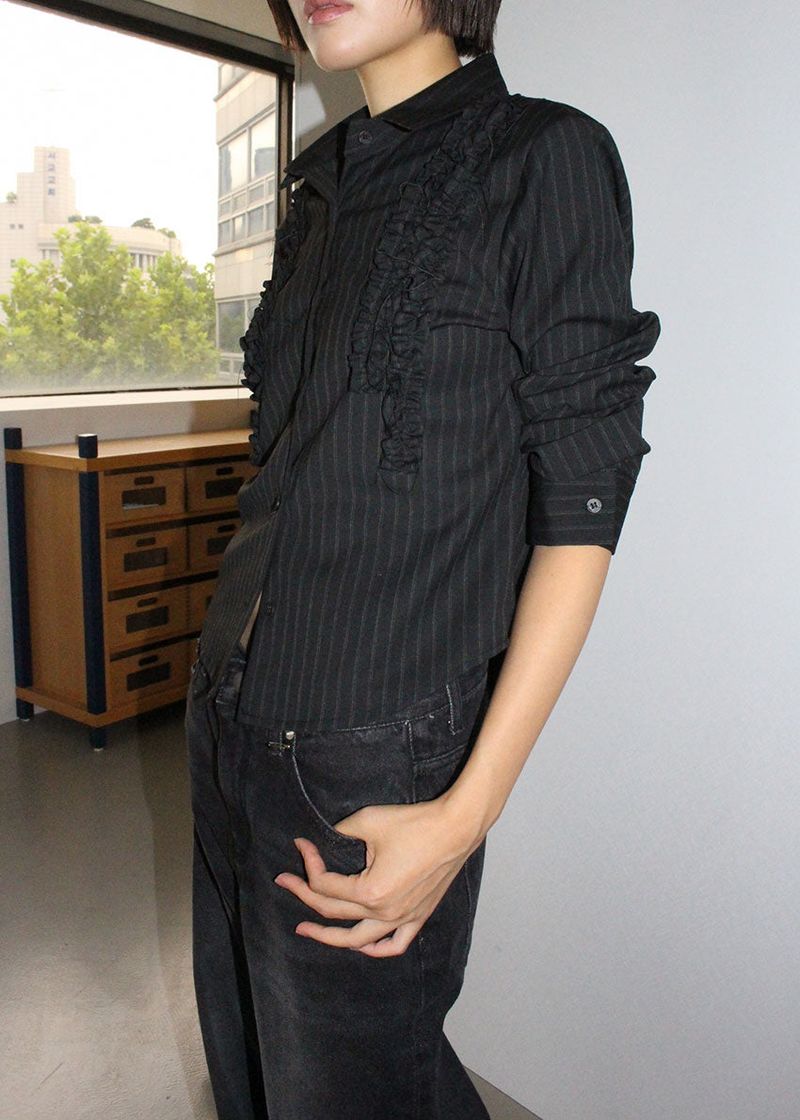 FRILL STRIPE SHIRT