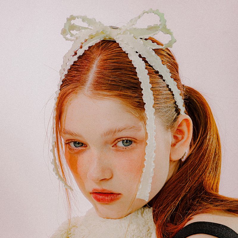 DOUBLE RIBBON HAIR PIN (IVORY)