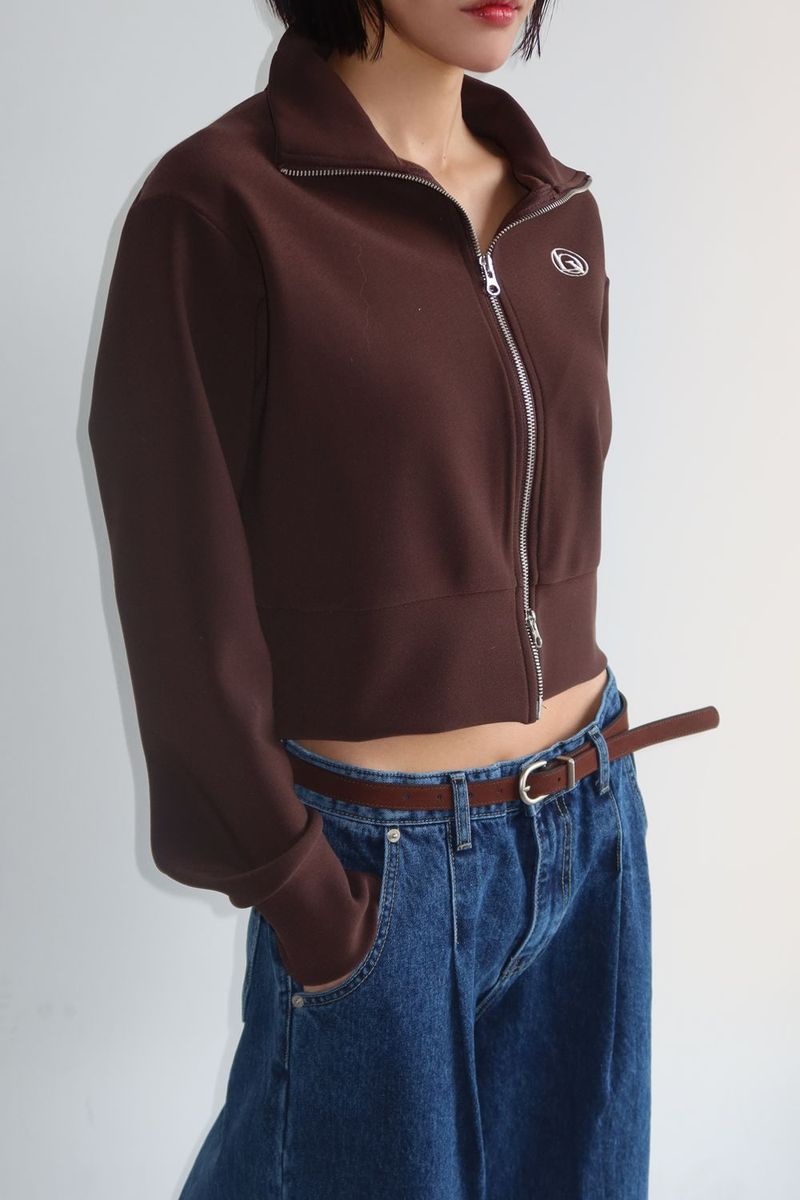 Loventina（ラヴェンティナ）の「TWO-WAY FLEECE ZIP-UP_BROWN（Tops）」