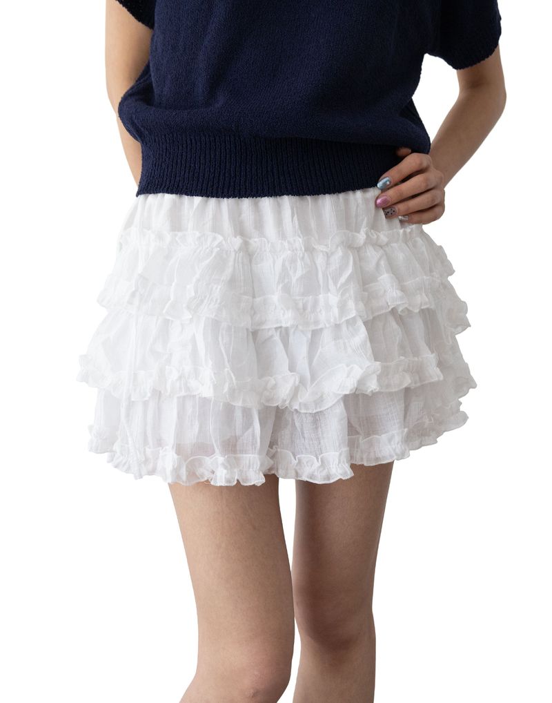 un:tyl（オンタイル）の「Mio Strap Shirring Frill Cancan Skirt (Pants)（Skirts）」