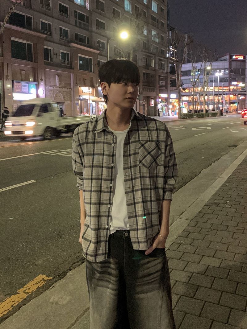 스즈메 체크 셔츠
