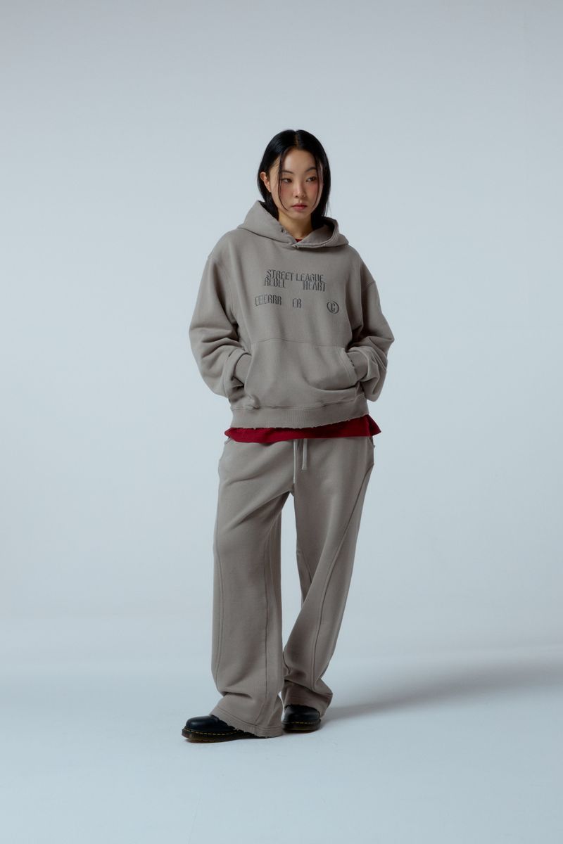 Side surfboard damage washing sweat pants (ash grey)