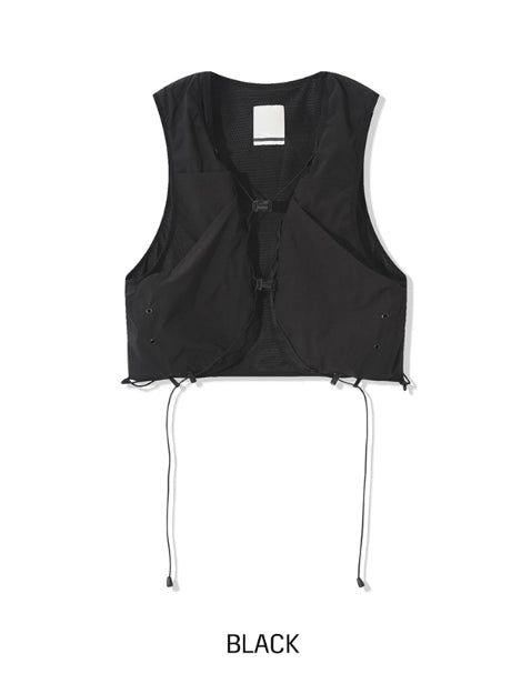 Lining string buckle crop vest