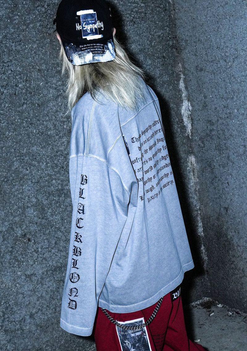 BBD クラッシュドフェイスピグメントロングtシャツ