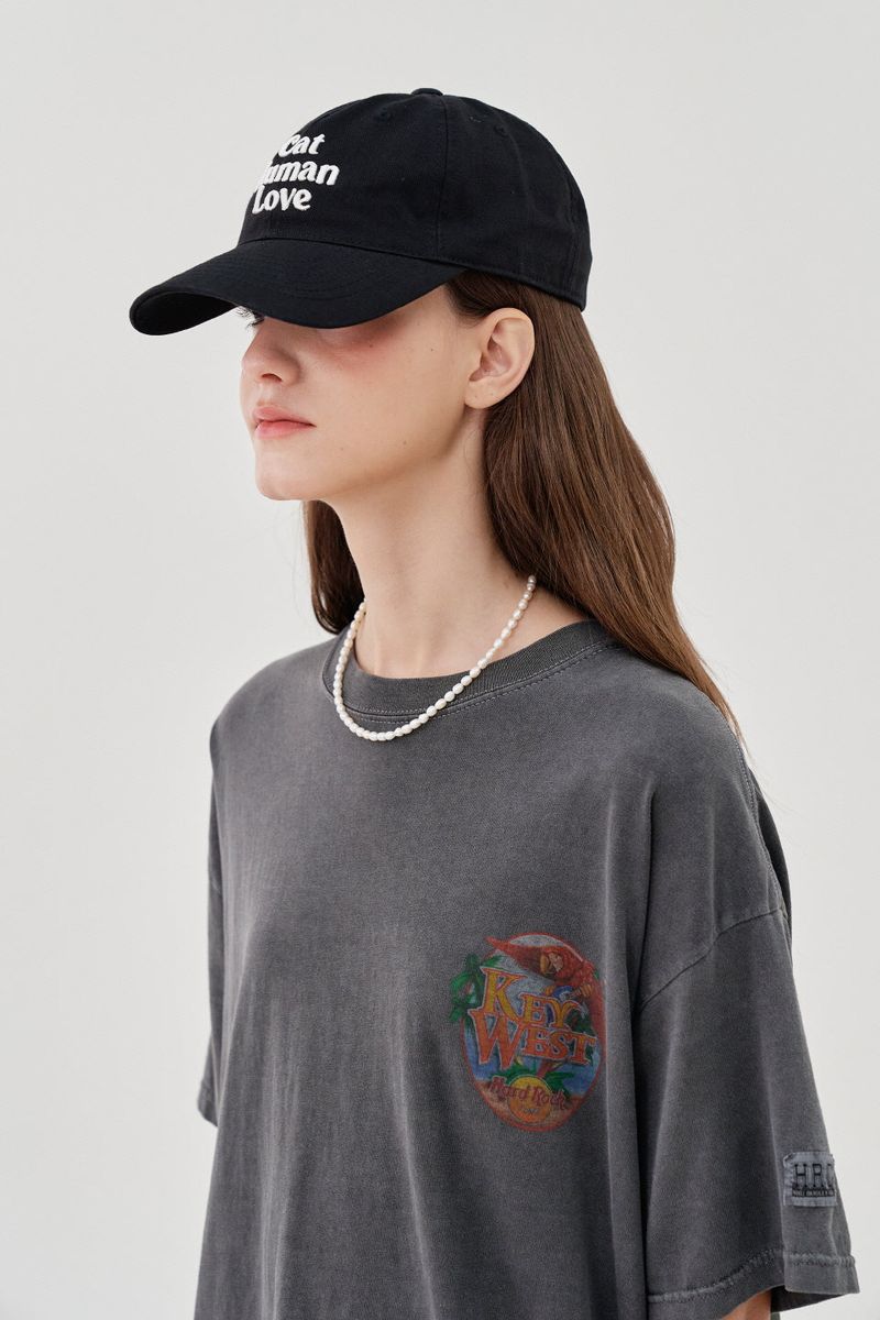 CAT HUMAN LOVE BALL CAP_BLACK