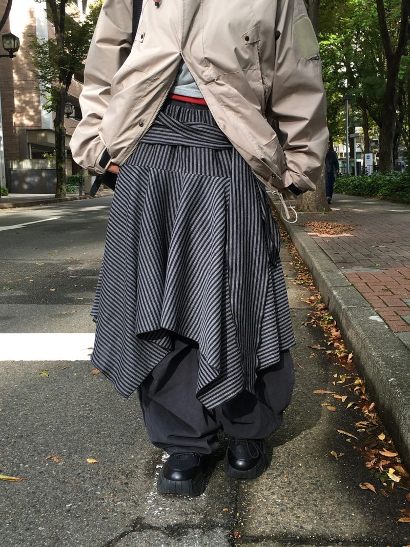 Lauren Stripe Tie-Flared Skirt (2c)