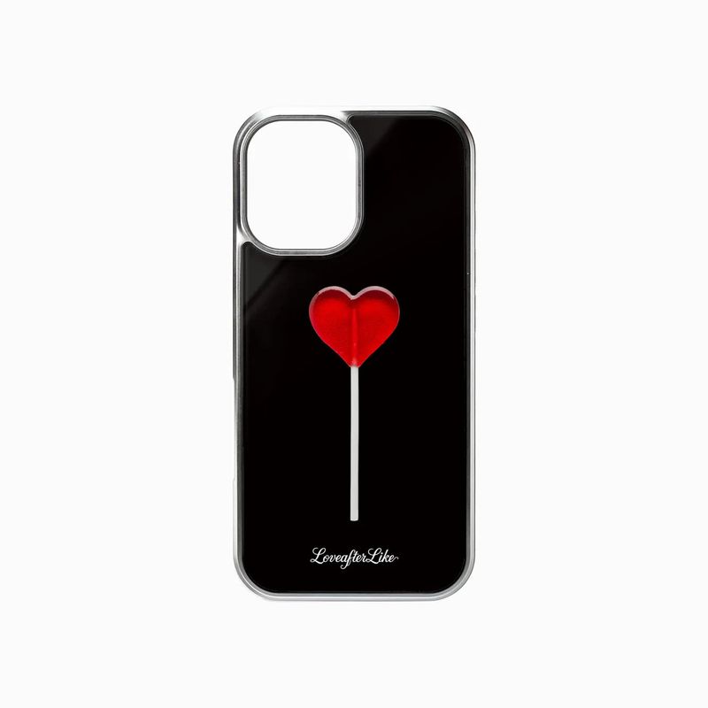 LOVEAFTERLIKE（ラブアフターライク）の「[MADE]ハート ロリポップ スタンダード ガラス シルバー バンパー フォンケース（スマホグッズ/小物）」
