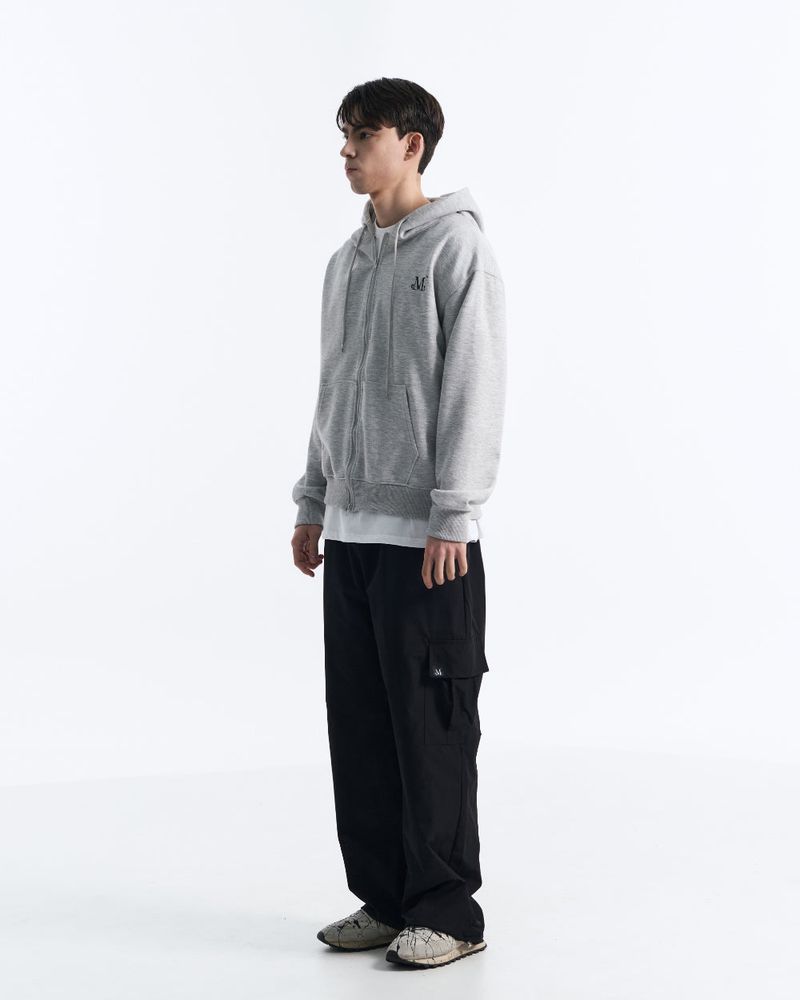 DENVER 2-WAY HOOD ZIP-UP MAN (Black, Gray)