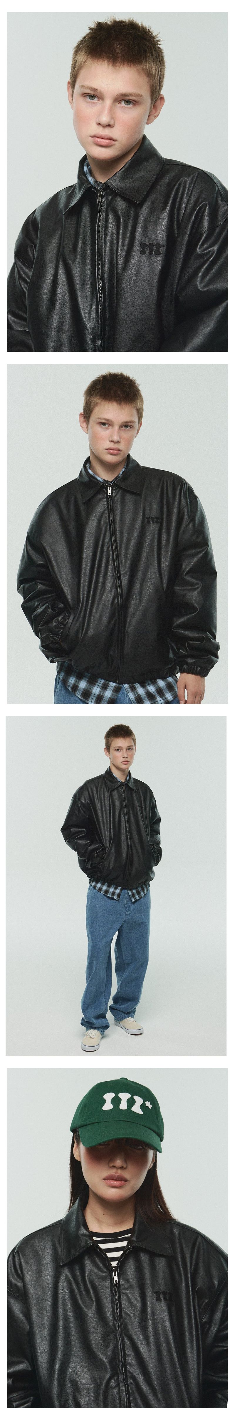 ITZ MINI LOGO VEGAN LEATHER JACKET