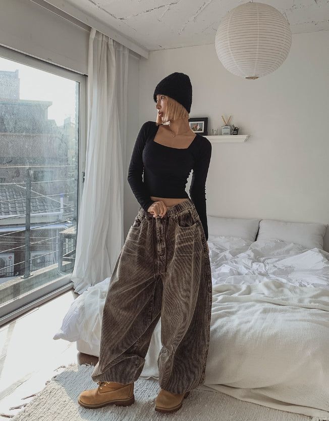 Dusty Corduroy Washed Balloon Pants