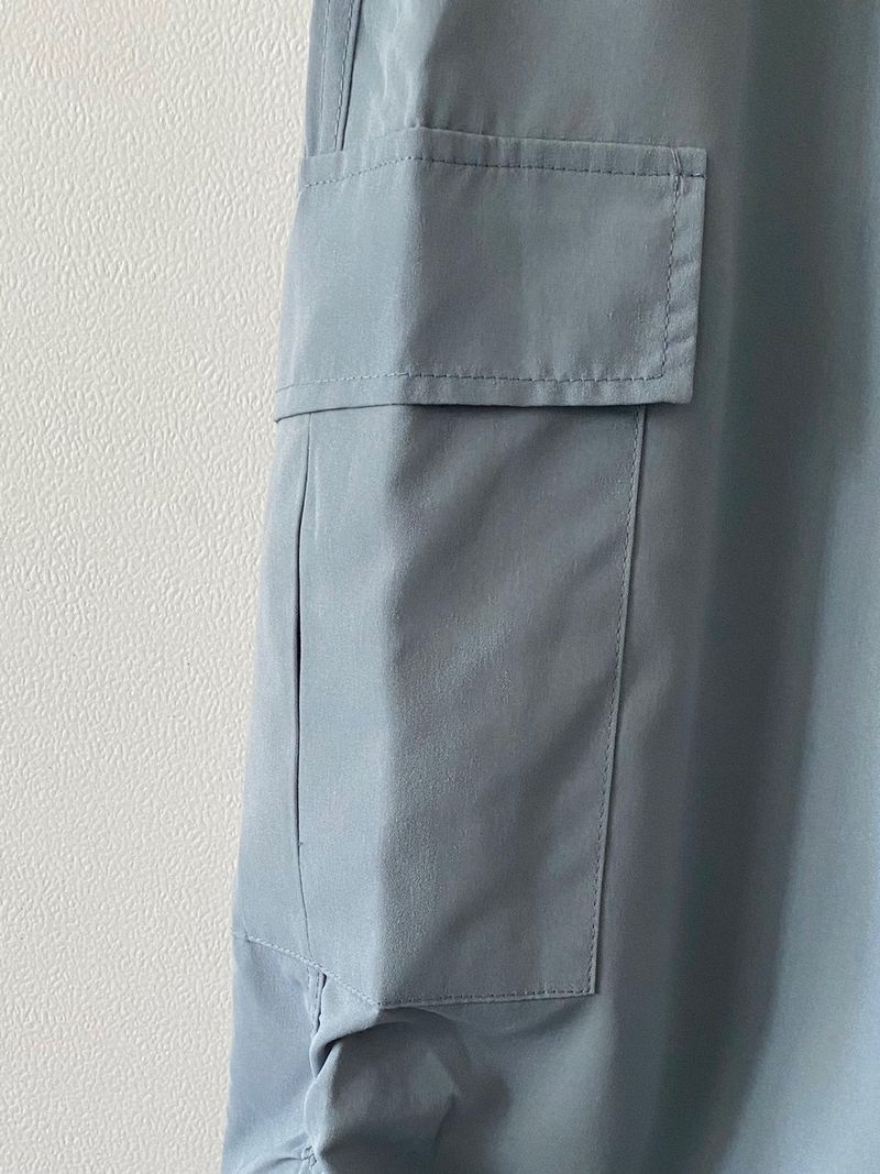 Crescent shirring cargo pants