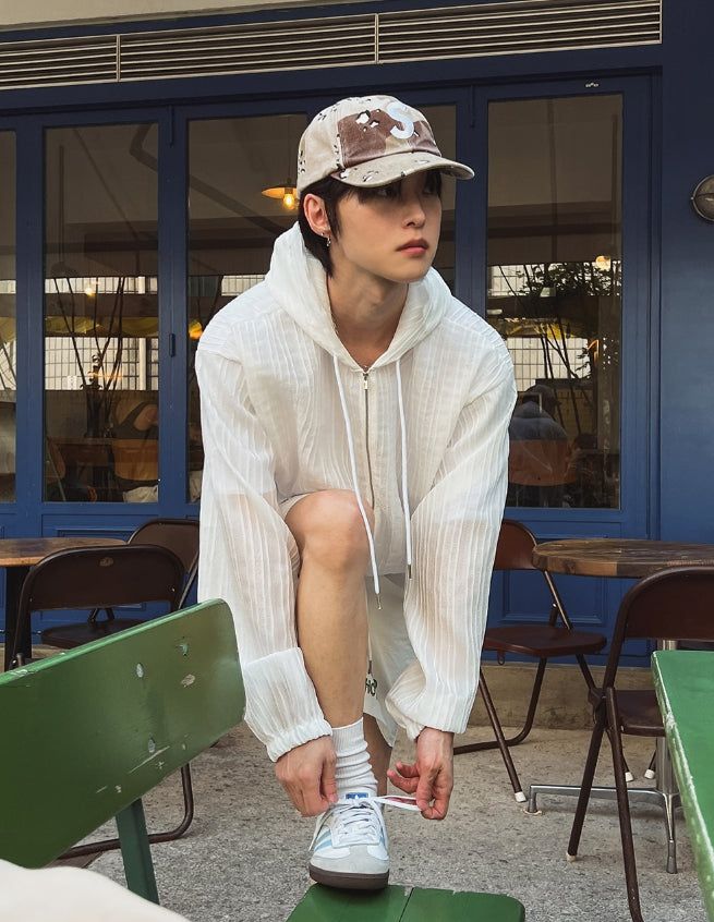 Uni Summer Light Crop Hooded Zip-Up