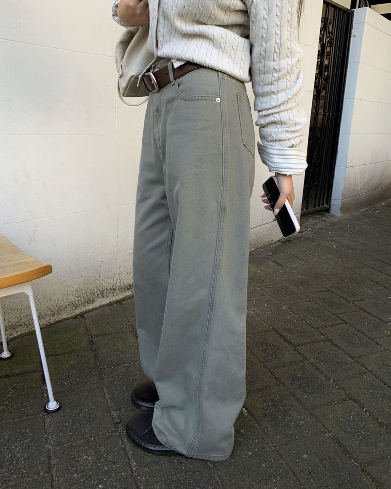 [ORIGINAL] Cran Straight Cotton Washed Pants