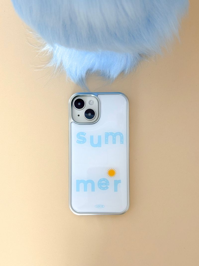 SUMMER WHITE BLUE Silver Epoxy Case