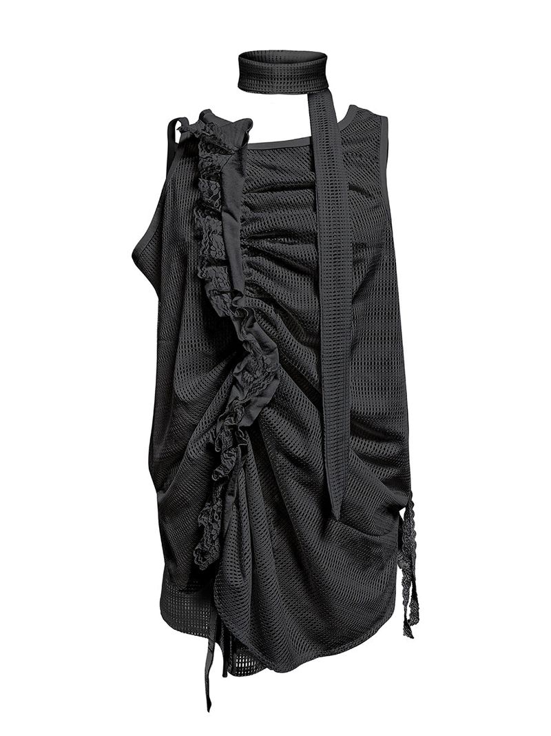 JUNGDO（ジョンド）の「 MASH FLOWING SLEEVELESS . BLACK（Tops）」