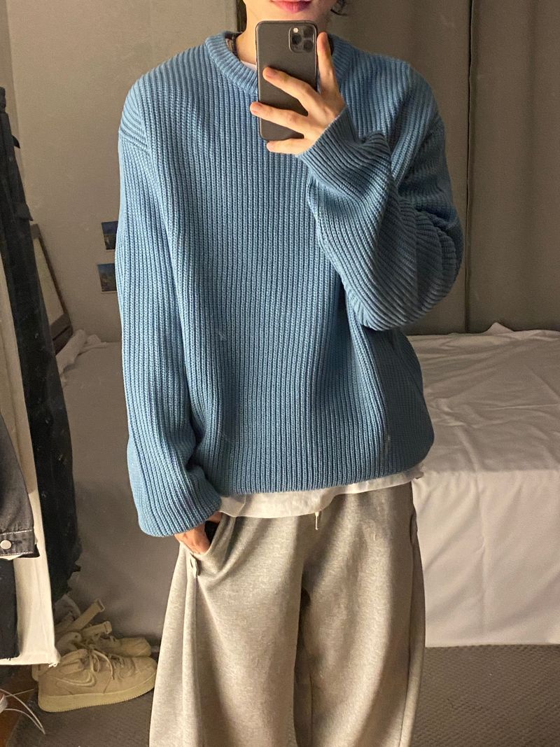 basic hachi round muji Knit 2C