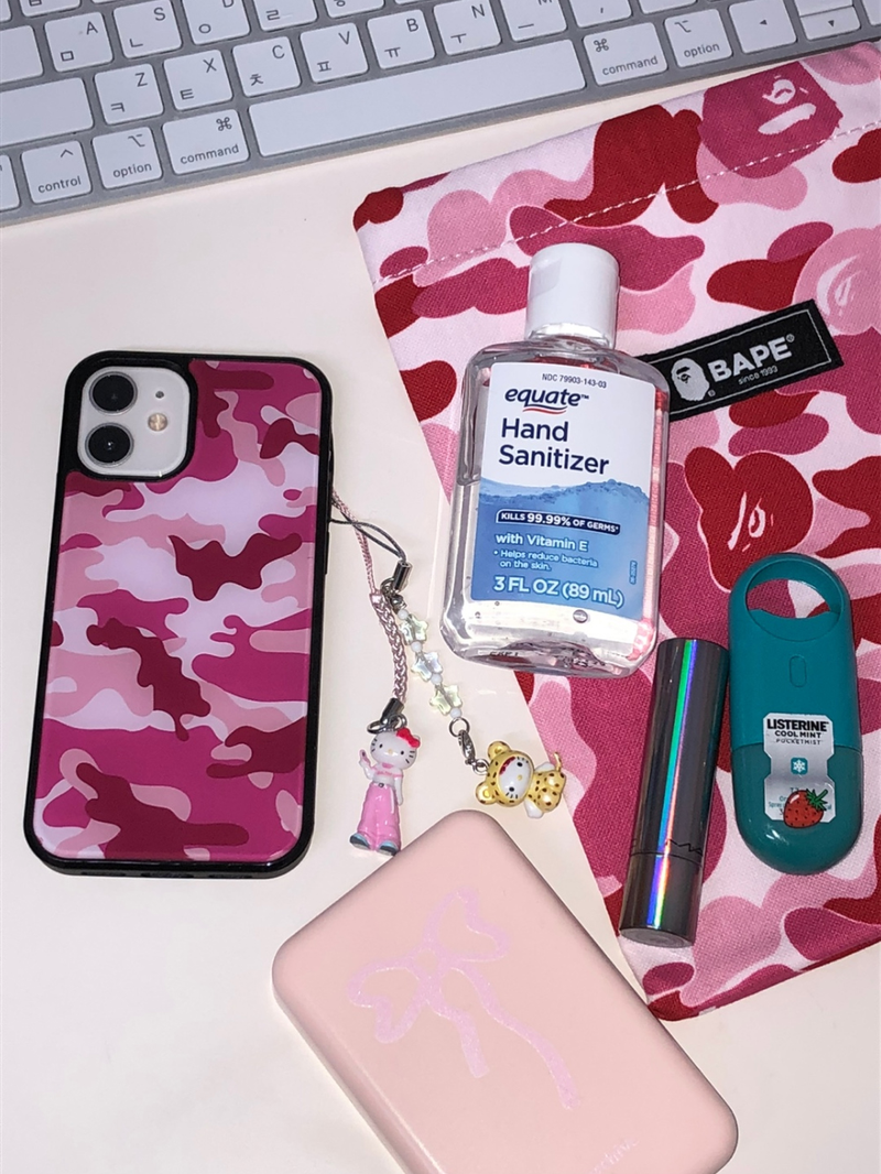 pink camo glass case