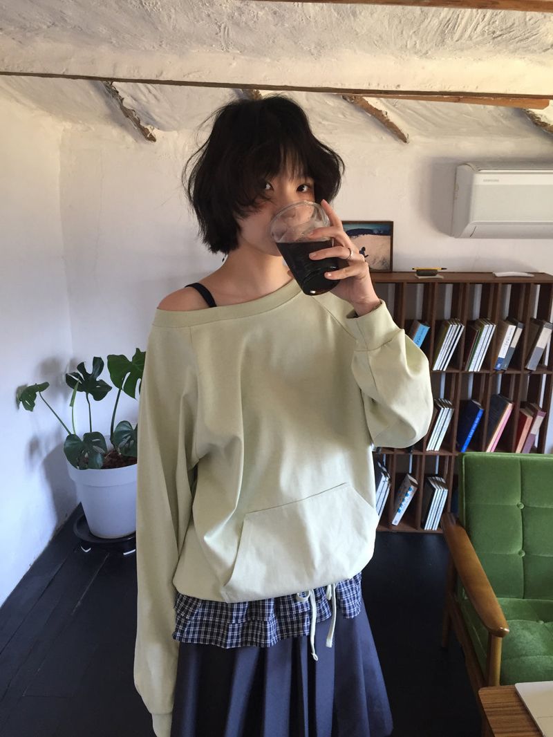 Nice pocket boatneck t-shirt (3color)