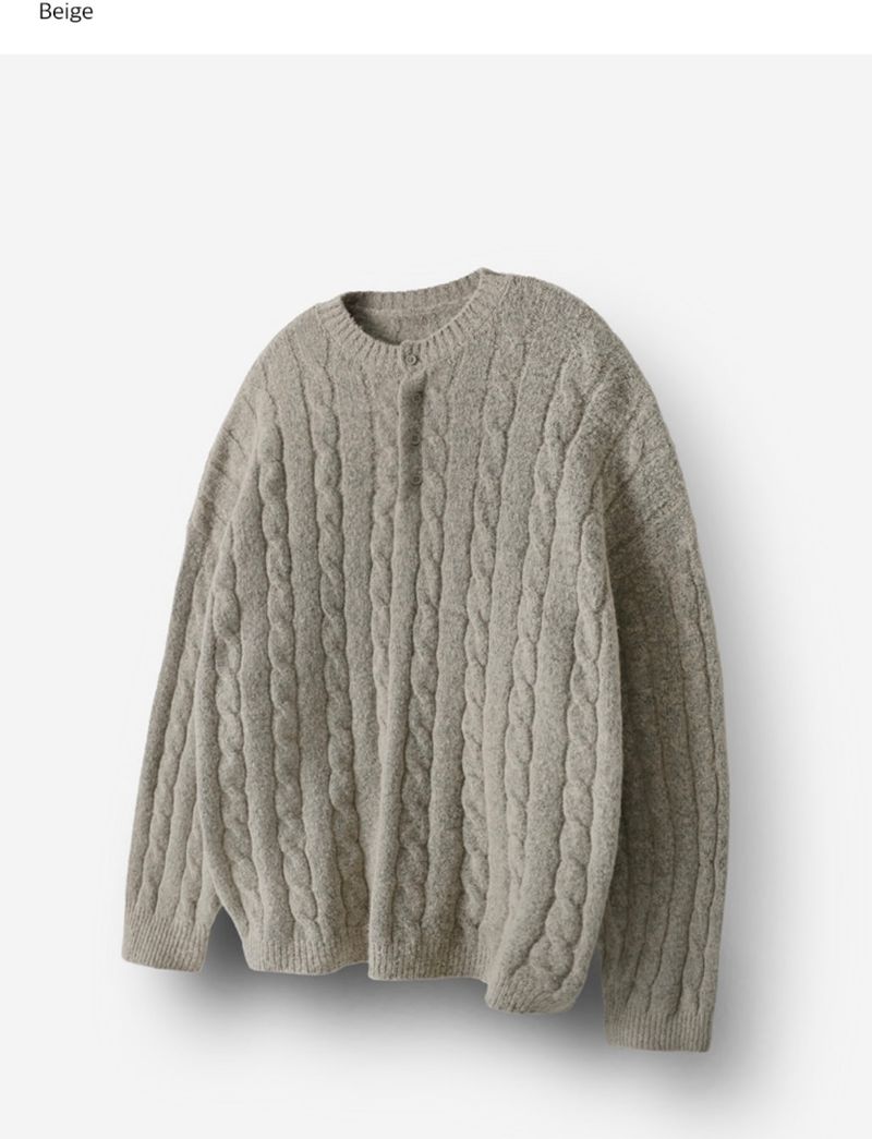 noi round button knit